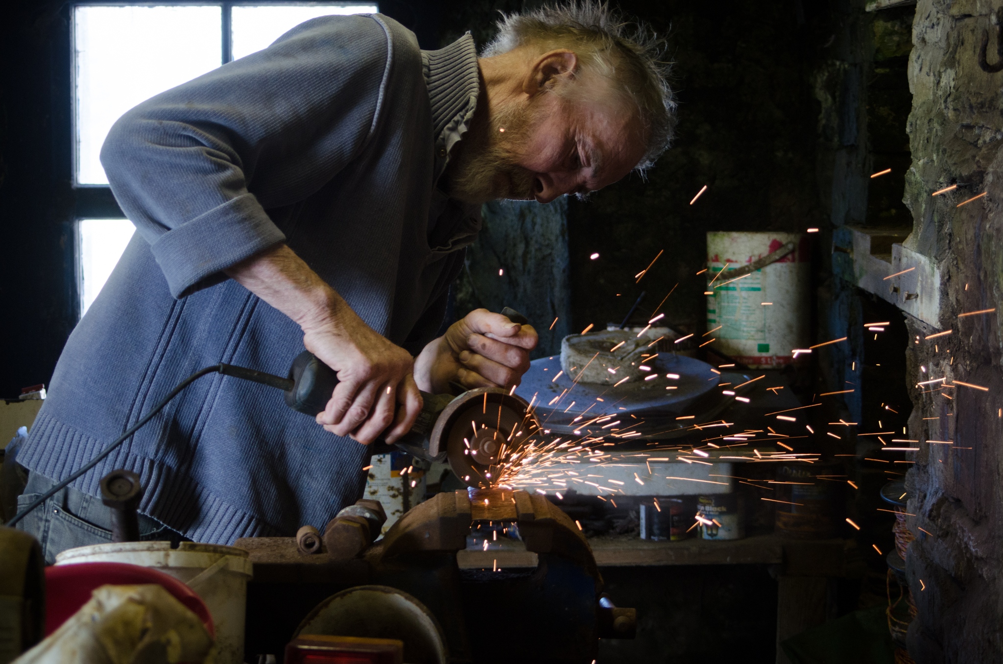 John cutting metal