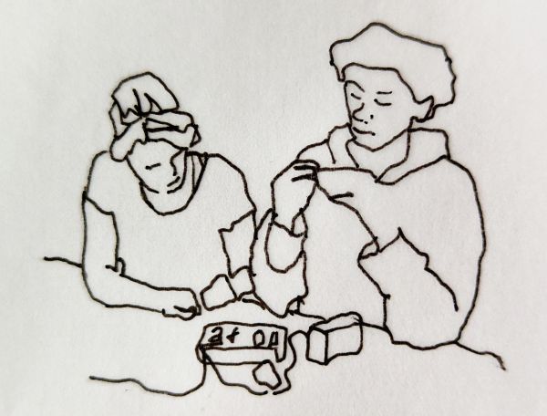 Line drawing by Leanne Fischler